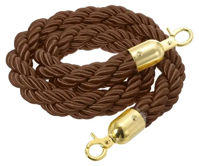 Geflochtenes Absperrseil 1 m mit Karabiner, Kaffee-Gold