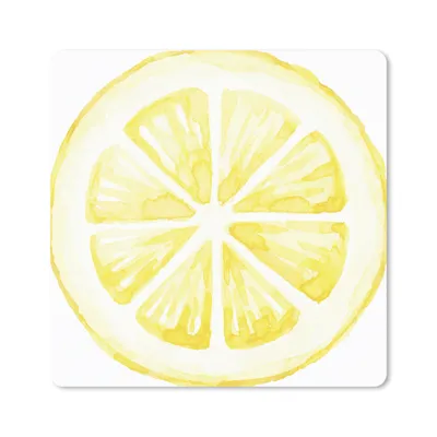 Produktbild von MuchoWow® Mauspad Mousepad Aquarell - Zitrone - Scheibe 20x20 cm - Mousepads - Maus Mat - Pad - Mausunterlage - Desk Mat - Bureauartikeln