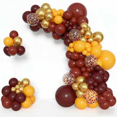 Ballonbogen-Set 170-tlg., 45/30/25/12 cm, bordeaux, gelb, gold, Latex