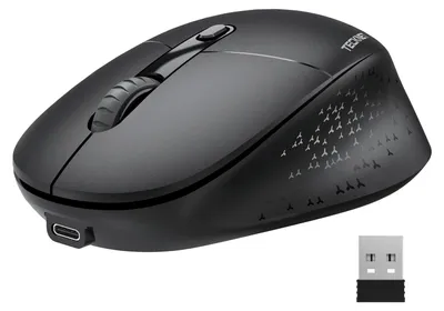 Obrázok produktu pre Bezdrôtová myš Bluetooth, tichá, s možnosťou nabíjania, možnosť pripojenia k dvom zariadeniam, čierna