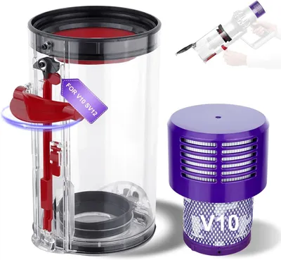 Staubsaugerbehälter für Dyson V10 SV12, Polyester, 1 Stk.
