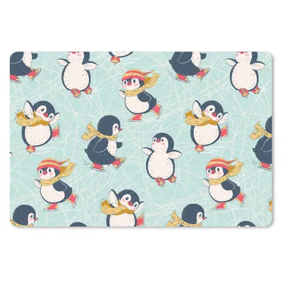 Produktbild von MuchoWow® Mauspad Mousepad Kinder - Pinguin - Schlittschuhe - Winter - Muster 27x18 cm - Mousepads - Maus Mat - Pad - Mausunterlage - Büroartikel - Desk Matten