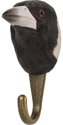 Produktbild von Wildlife Garden Decohook Wandhaken Flötenkrähenstar (handgeschnitzt)