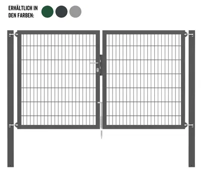 Produktbild von Alberts Doppeltor Flexo mit Zubehör, zum Einbetonieren, anthrazit, Breite 300 cm, Höhe 160 cm