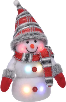 Produktbild von Bambelaa! Schneemann LED Bunt Weihnachtsdeko Beleuchtet 20 cm Batterie