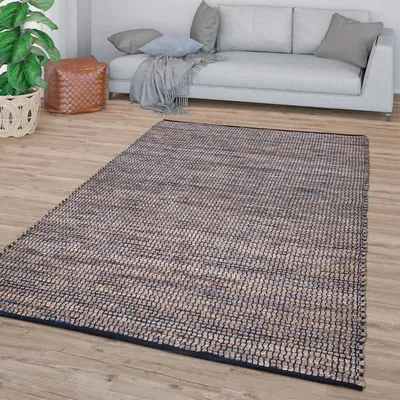 Produktbild von TT Home Wohnzimmer Teppich Kurzflor Handgeknüpft Meliertes Boho Design Modern Größe 120x170 cm