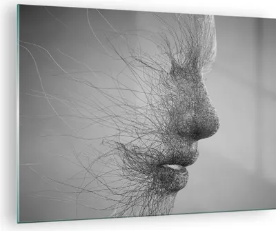 Produktbild von Bilder auf glas - Einteilig - Gesicht Grafiken Fäden - 70x50cm - Glasbilder - Wandbilder - Bilder - zum Aufhängen bereit - Wanddekoration aus Glas - Glas Bilder - Wandbild auf Glas - GAA70x50-4324