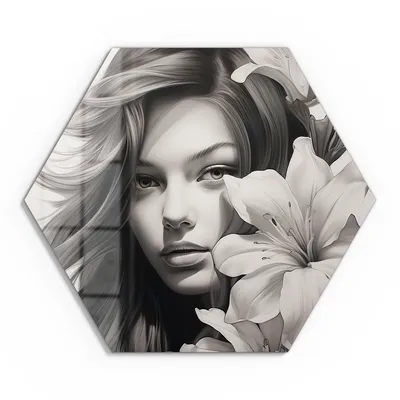 Produktbild von DEQOART Glasbild Echtglas 55x48 cm 'Lilienzauber' Wandbild Bild modern Deko