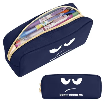 Produktbild von Großes Federmäppchen, Stifteetui, Federtasche, Schul-Federmäppchen für Schule und Büro, marineblau