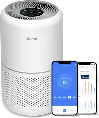 Produktbild von Luftfilter gegen Schimmel Staub Pollen Tierhaare, Luftqualitäts-Feedback & Automodus,CADR 240m³/h für 50㎡ Raucherzimmer, Air Purifier 22dB Schlafmodus