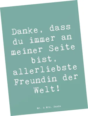 Produktbild von Mr. & Mrs. Panda Postkarte Spruch Beste Freundin - Meeresbrise - Geschenk, Grußkarte, Leben, Ansichtskarte, Postkarten, besondere Momente, bildkarte, Zuneigung, Bedanken