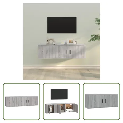 Produktbild von The Living Store 2-tlg. TV-Schrank-Set Grau Sonoma Holzwerkstoff