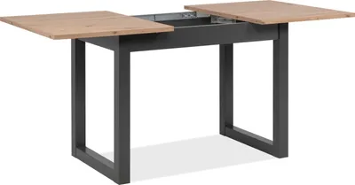 Immagine prodotto di Tavolo da pranzo >Denver< (allungabile fino a 160cm) Decoro rovere Artisan / antracite - 120(160)x75x80cm (LxAxP)