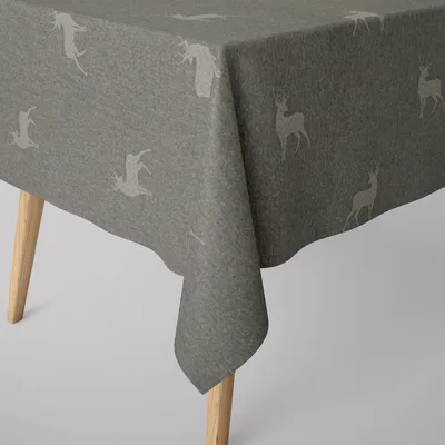 Produktbild von SCHÖNER LEBEN. Tischdecke helle Hirsche beige braun türkis Größe 130x260cm