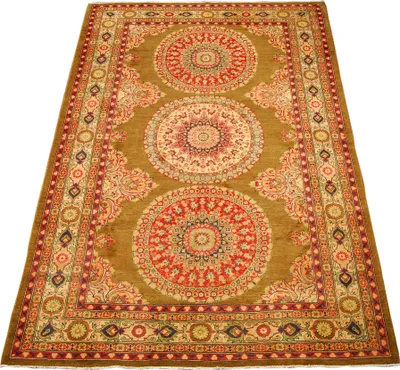 Produktbild von Handgeknüpfter Teppich aus Ghazni/Chubi – Olivgrüntöne, 300x200 cm