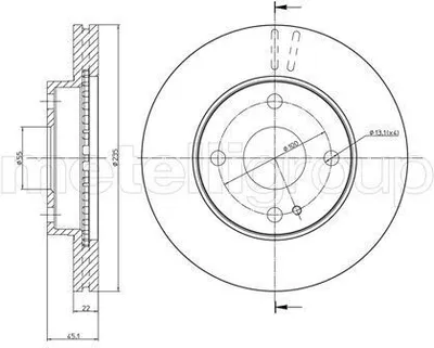 Produktbild von 2x METELLI Bremsscheibe 23-0617 für MAZDA DEMIO (DW) FAMILIA IV (BF) 45 0mm