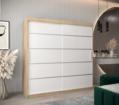 Image de MINIO Armoire 200 cm VERONA 1 Sonoma / Blanc