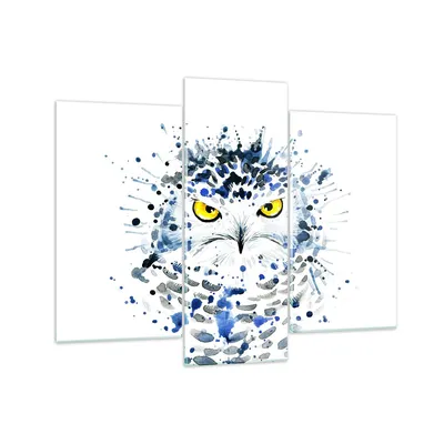 Produktbild von Bilder auf glas - Mode Design Eule Aquarell - 130x100cm - Glasbilder - Wandbilder - Kunstdruck - zum Aufhängen bereit - Wanddekoration aus Glas - Glas Bilder - Wandbild auf Glas - GCB130x100-2838