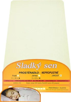 Obrázek produktu pro Nepromokavé prostěradlo jersey s gumičkou 180x200 - 2 smetanové