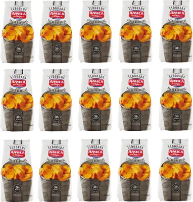 Produktbild von 15x Amica Chips Eldorada Salsa Barbecue Kartoffelchips gesalzen mit Geschmack der Barbecue-Sauce glutenfreie knusprige Kartoffel chips 130g