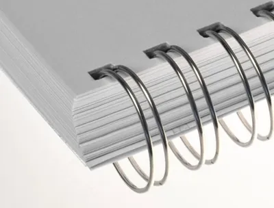 Produktbild von RENZ Draht-Bindeelemente, 3:1 Teilung, Ø 9,5 mm, 34 Schlaufen (=DIN A4), nn-silber (glänzend-silber), 100 Stück