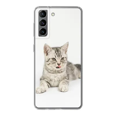 Produktbild von MuchoWow® Handyhülle Schutzhülle Hülle für Samsung Galaxy S21 Kitten - Weiß - Sohle - Mädchen - Kinder - Jungen - Kind Silikon Softcase Handy Hülle - Softcase