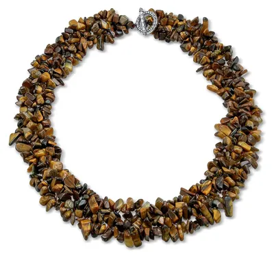 Immagine prodotto di Collana girocollo con elementi decorativi a forma di chips di pietre preziose in diversi colori