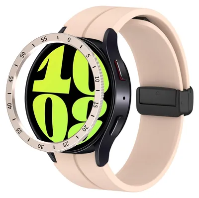 Produktbild von Für Samsung Galaxy Watch 6 Classic 47mm Smartwatch Schutzrahmen Zeitstrahl Rosa