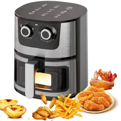 Obrázok produktu pre Digitálna fritéza s konvektívnym ohrevom – bez obsahu PFAS – 7 litrov – 1400 W – s priehľadným okienkom – čierna