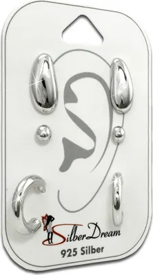 Image de SilverDream Set de 3 bijoux boucles d'oreilles clous d'oreilles 925 Argent Femme SDS623JJ