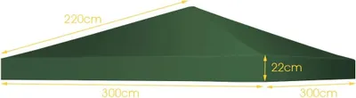 Produktbild von Ersatzdach für Pavillon NP12534GN, 300 x 300 cm, mit Klettverschluss, grün