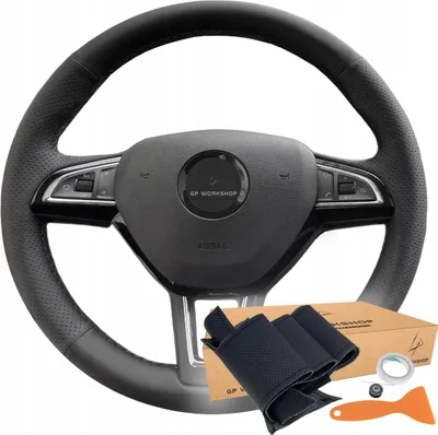Obrázek produktu pro Potah volantu pro modely Škoda s tlačítky černý