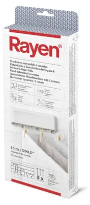 Imagen del producto de Rayen - Cuerda automática para tender la ropa, con 3 varillas