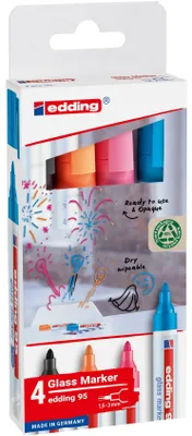 Immagine prodotto di Pennarello in vetro 4-95-4-2 assortito 4 pezzi Confezione da 10 pezzi