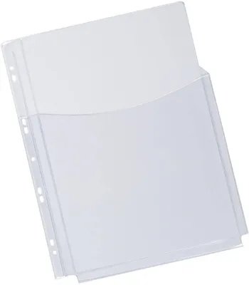 Image de Q-CONNECT - Q-CONNECT vitrine perforée A4 11 trous PP cristal transparent paquet de 5 pièces
