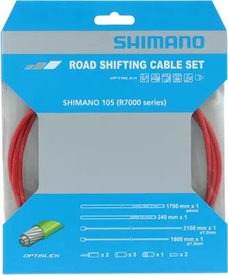 Immagine prodotto di Set cavi cambio Shimano 105 OPTISLICK, colore: rosso