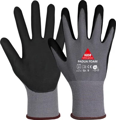 Produktbild von Hase Padua Foam Handschuhe Montage Feinstrick | grau/schwarz