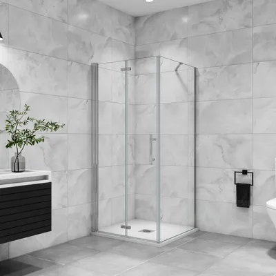 Produktbild von Falttür:90x197cm+Seitenwand:70x195cm Duschkabine Duschabtrennung Dusche Drehtür