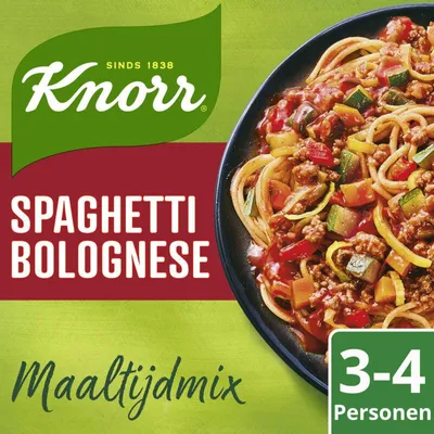 Zdjęcie produktu dla Knorr Mix Spaghetti 66g – Mieszanka pikantnego sosu do makaronu zapewniająca szybką przyjemność