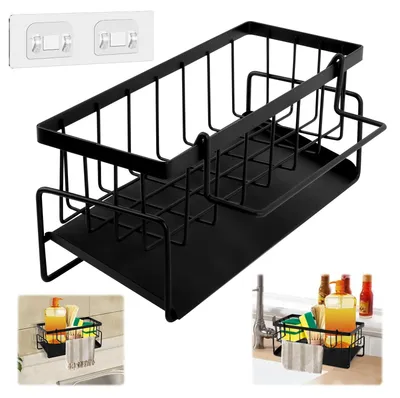 Immagine prodotto di Organizer per lavello Portaspugne - Organizer da cucina - 23 x 9 x 10 cm - Nero