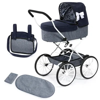 Productafbeelding van Bayer Design 14381AA Poppenwagen, nostalgisch, klassiek, met mand, tas en afdekking