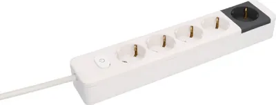 Produktbild von UNITEC Steckdosenleiste 5 fach mit Schalter weiß/anthrazit 1,4m