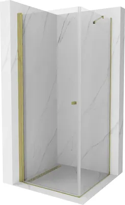 Immagine prodotto di Mexen Pretoria cabina doccia battente 80 x 80 cm, trasparente, dorata - 852-080-080-50-00