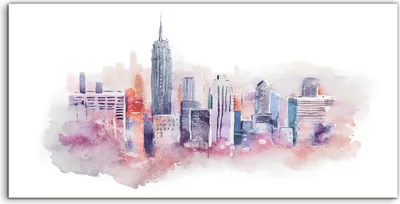 Produktbild von Coloray Spritzschutz aus Glas 120x60  Wandkunst Küchenrückwand Kunstdruck Malerei bunte Stadt modern