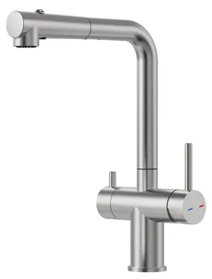 Produktbild von Küchenarmatur 3-Wege Edelstahl Gebürstet 360° Drehbar mit Brause