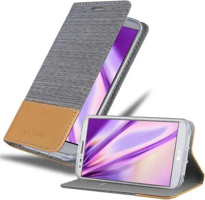 Produktbild von Cadorabo Hülle für LG G2 Schutzhülle in Grau Handy Hülle Etui Book Case Cover