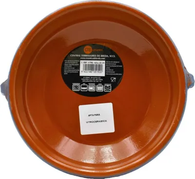 Zdjęcie produktu dla CTB ceramika Cazuela gliniana miska niebieska z dołączonymi uchwytami Ceran średnica 20 cm