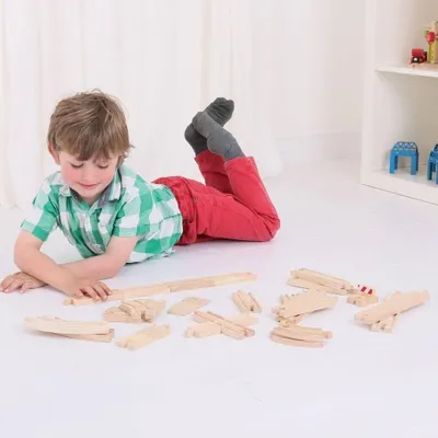 Obrázek produktu pro Bigjigs Rail Dřevěné koleje set 25 dílů