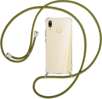Produktbild von Handykette Backcover-Schutzhülle mit Band (Metall silberfarben) für Huawei P20 lite - khaki