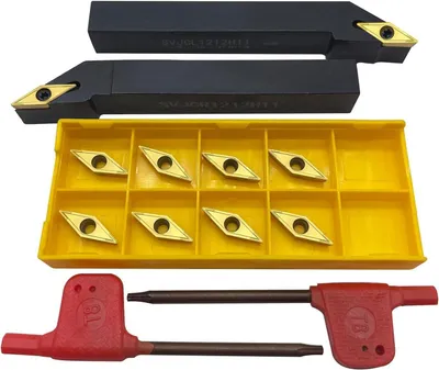 Produktbild von Drehmeißel 12 mm, indexierbare Schneidköpfe, 10 Carbide Einsätze, für präzises Drehwerk